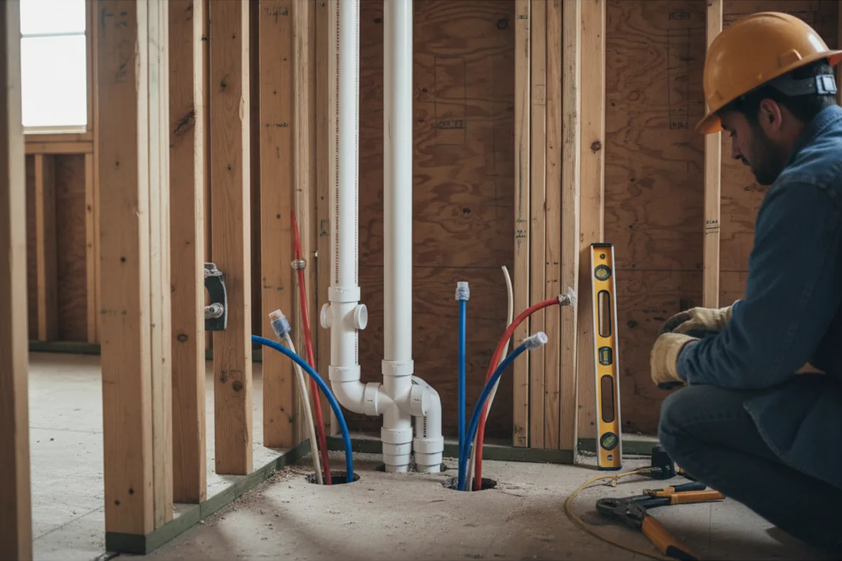 Drain and supply rough-in during Drain Cleaning in Neosho