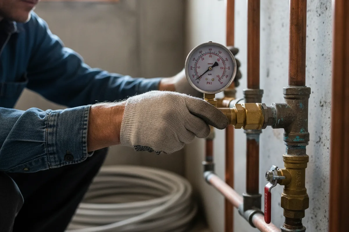 Pressure testing a repaired line during Water Line Repair in Neosho
